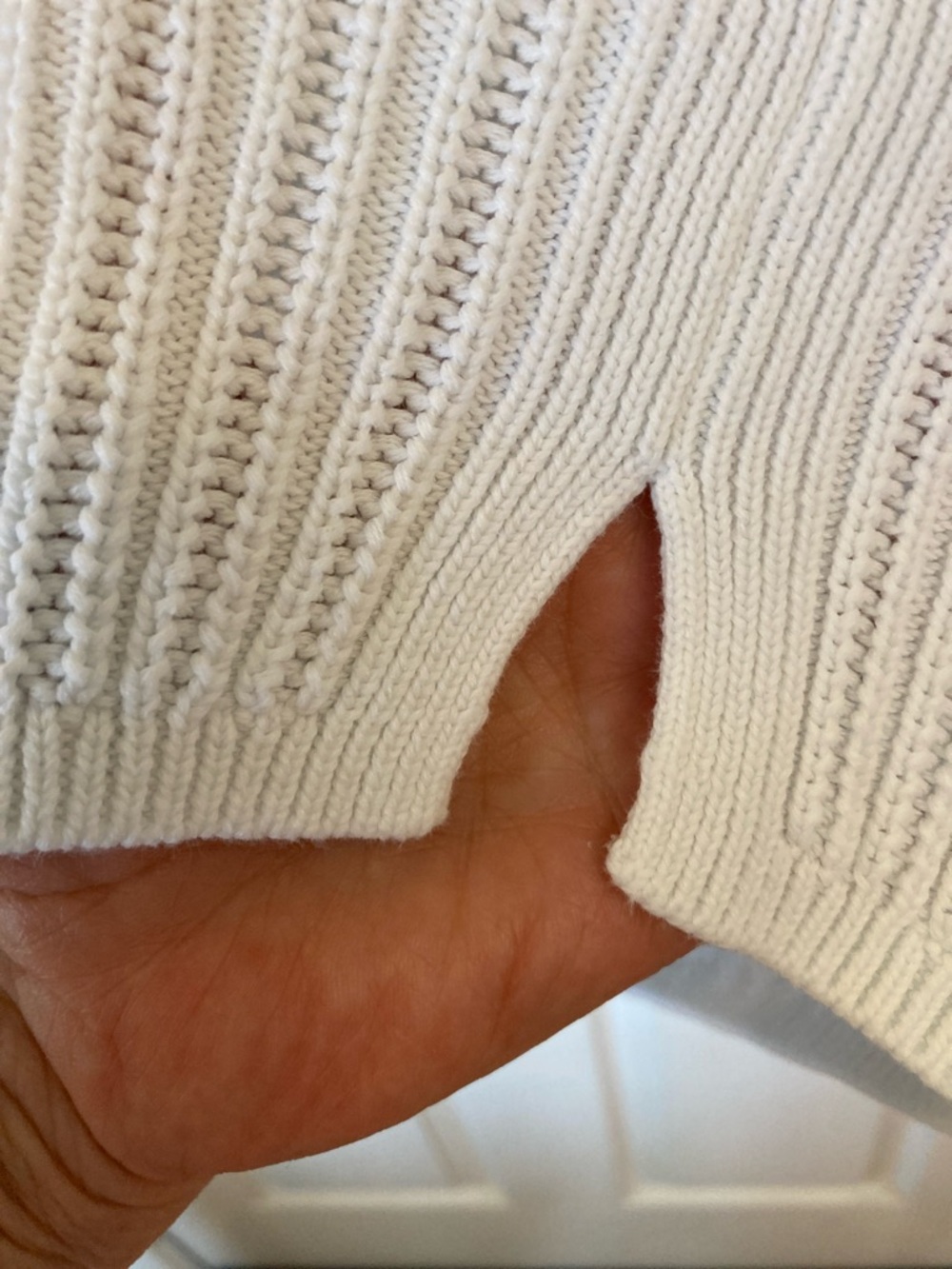 Talbots White V-Neck Ribbed Women's Sweater - Picture 4 of 7